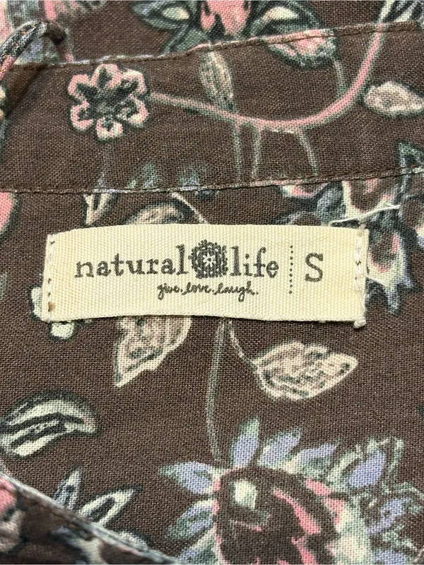 Natural Life Dara Bohemian Floral Tunic Dress in a brown & pink floral print S - Image 7
