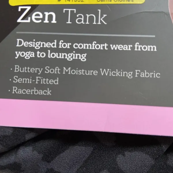 Members Mark Womens Tank Tops Size S Leopard/Black Semi Fitted Zen 2-Pack Sports - Image 5