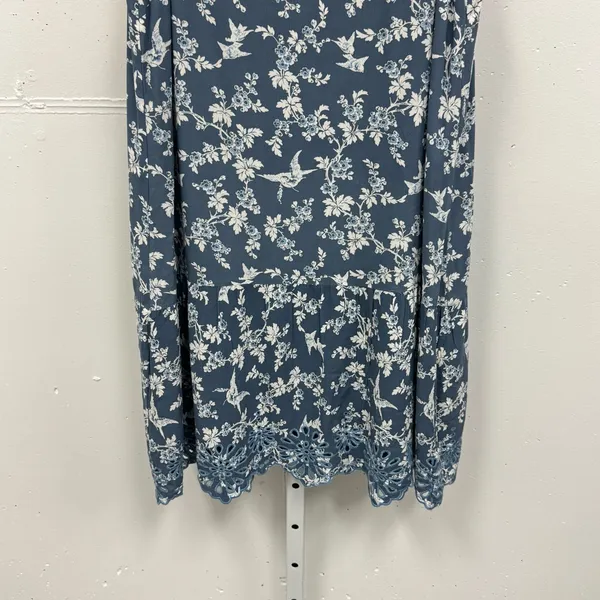 LOFT Bird Novelty Print Shift‎ Mini Dress Blue White XS - Image 5