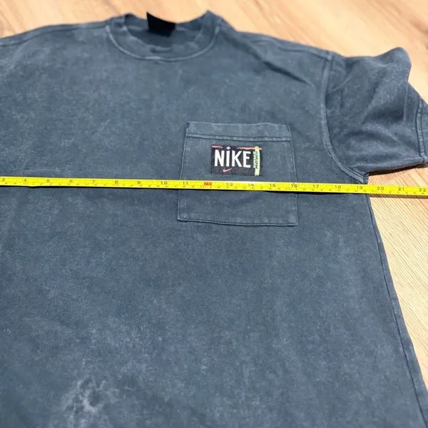 Nike Sportswear Womens Washed T-Shirt Dress XS Blue Mock Neck Pocket Just Do It - Image 7