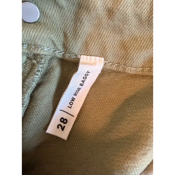 PacSun Low Rise Baggy‎ Jeans Olive Green Wide Leg Denim Pants Womens 28 - Image 6