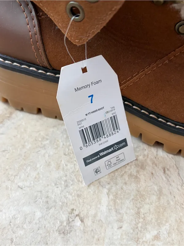 NWT Time and Tru Tan Sherpa Lined Hiking Boots Size 7 Cozy Winter Boots Gorpcore - Image 4