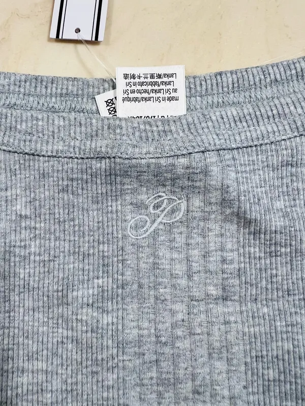 VICTORIA’S SECRET PINK Multi Rib Cami Tank Medium Grey Scoop Neck Fitted XL - Image 5