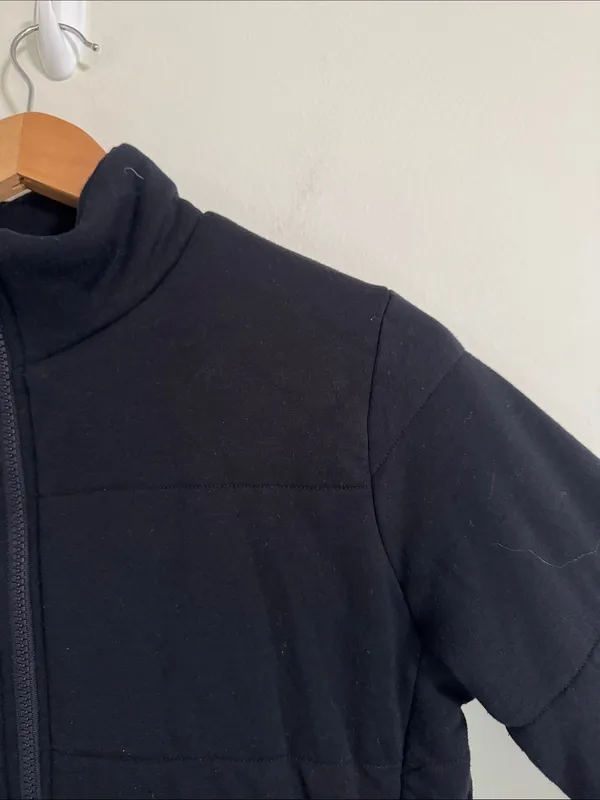 Three Dots Black Quilted Jacket with Stand-up Collar size XS - Image 8