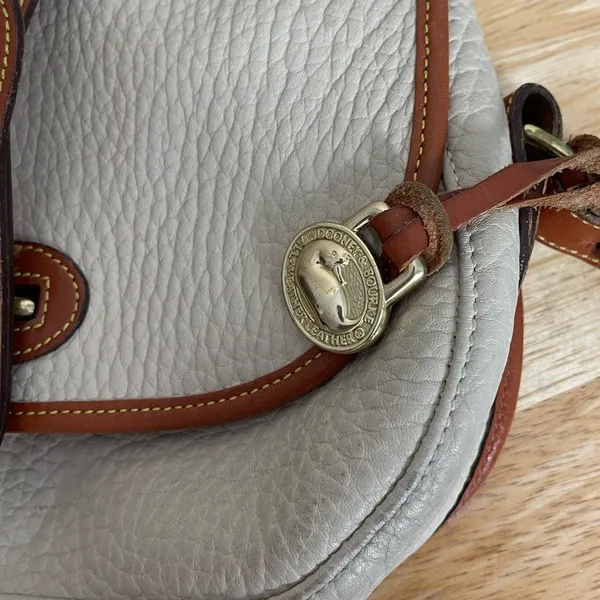 Dooney & Bourke Vintage Ivory Bag Small Equestrian Messenger Bag - Image 3