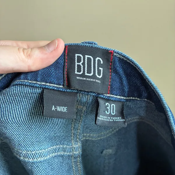 BDG A-Wide High Rise Wide Leg Jeans 30 Blue Womens Cotton Denim - Image 7