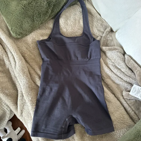 Amazon Grey halter workout bodysuit romper - Image 2