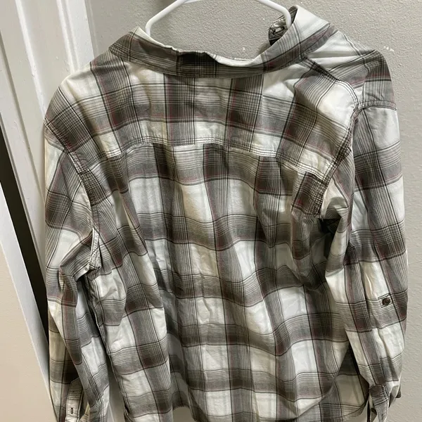 Carhartt Women’s Flannel Long Sleeve Button Down Shirt Grey & Red Extra Large - Image 3