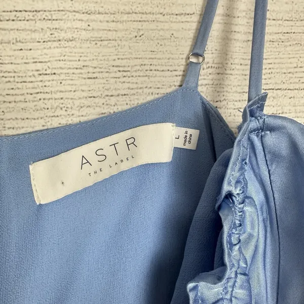 ASTR The Label Ellison Satin Sweetheart Mini‎ Dress Baby Blue Womens Size Large - Image 9