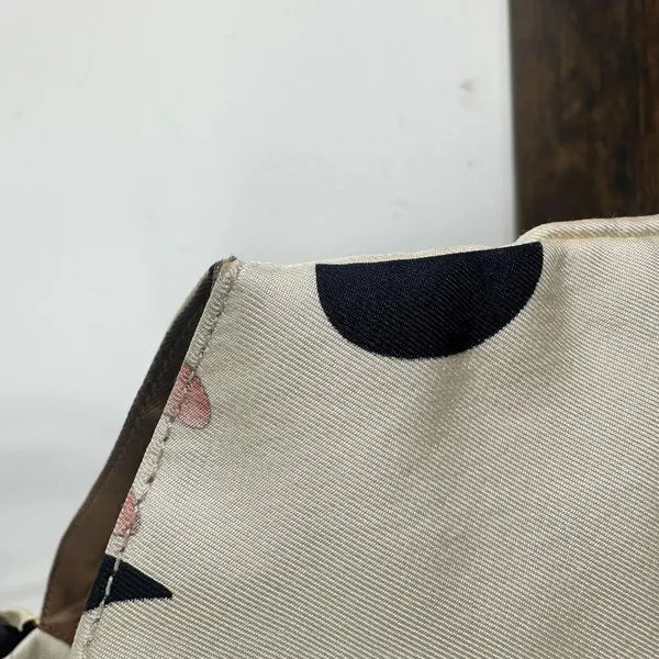 Bvlgari Canvas Top Handle Bag Medium Cream Abstract Ring Leather Handles Italy - Image 12