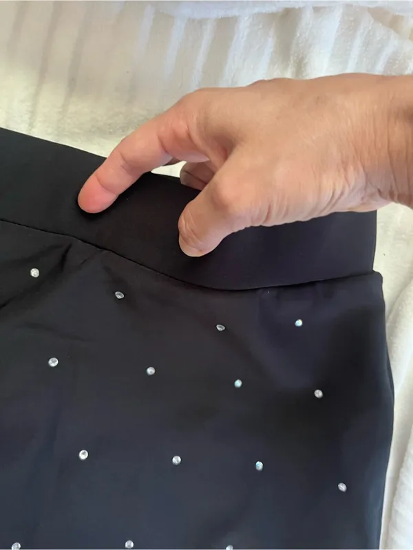 Black Embellished Skort with Rhinestone Detail - Image 3