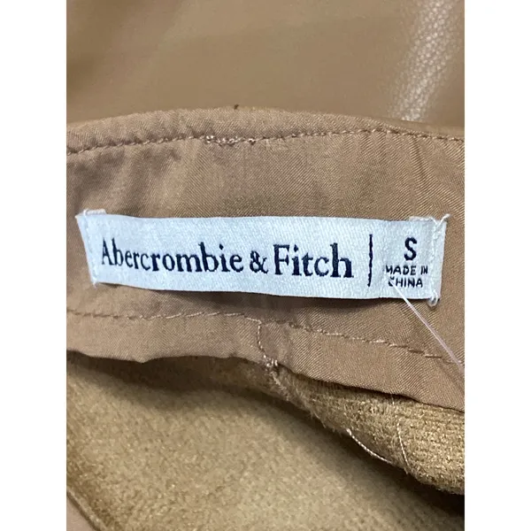 NEW Abercrombie & Fitch Tan Khaki High Waisted Wrap Skirt Skort Shorts Size S - Image 4