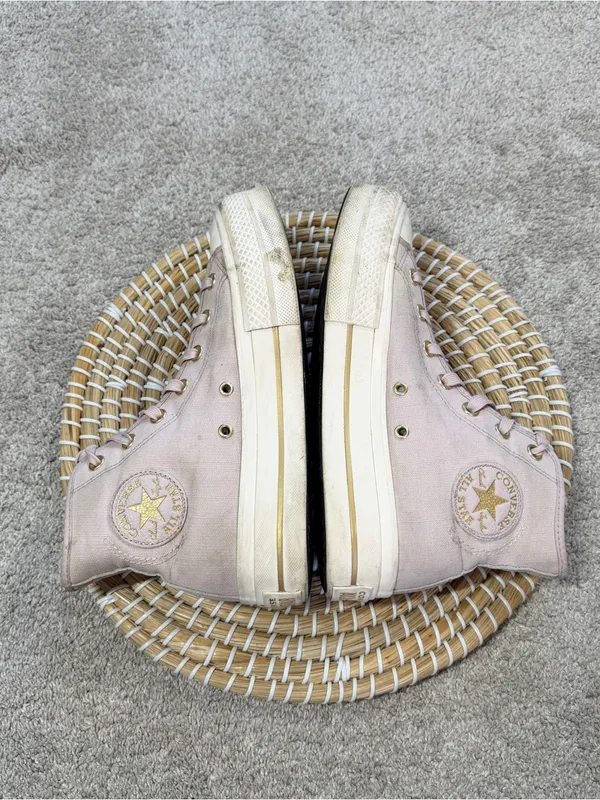 Converse All Starts Women’s Chuck Taylor Seasonal Lift Platform Sneakers Pink 8 - Image 6