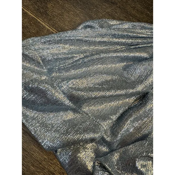 Queen of Sparkles Powder Blue‎ Metallic Swing Womens High Waisted Shorts size XS - Image 3