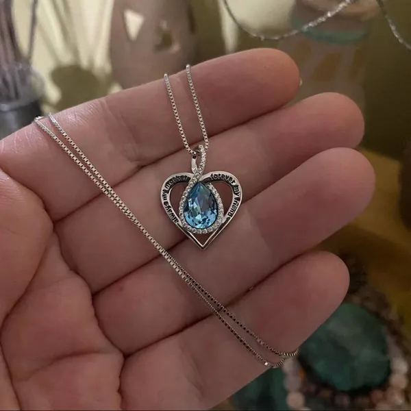 “Always My Mother Forever My Friend” Sterling Silver CZ Infinity Necklace - Image 3