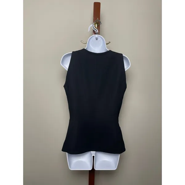 Jones New York Blazer Vest Size 8 Black Gold Zipper Detail 90s - Image 4