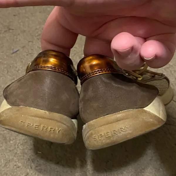 Womens Sperry Top-Sider Angelfish Brown Gold Leather‎ Boat Shoes Size 8 - Image 5