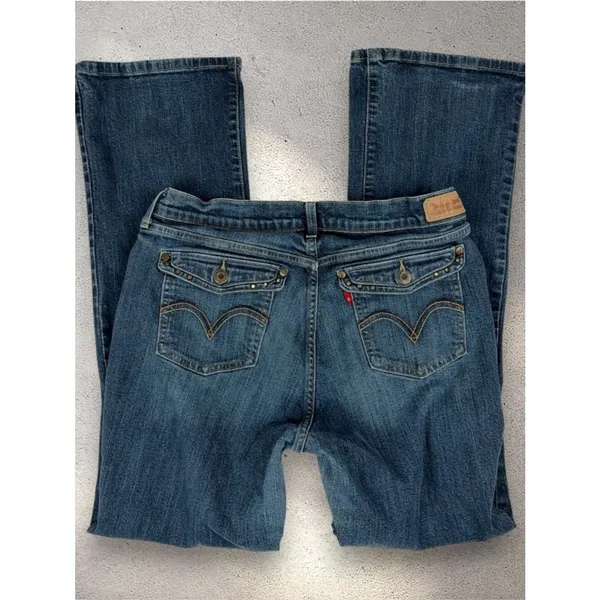 Levi's 515 Bootcut Jeans Women's 12M (32x30) Dark Wash Flap Pockets Western Y2K - Image 2