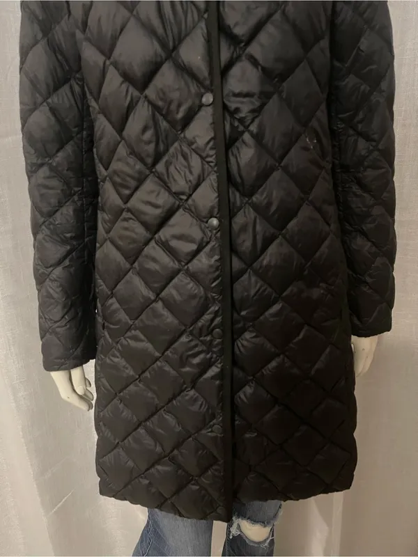 UNIQLO Ultra Light Down Compact Coat Black Size S Quilted Long Jacket Packable - Image 3