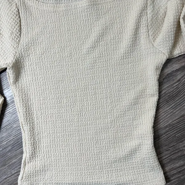 Reformation Cream Textured Knit Top - Image 5