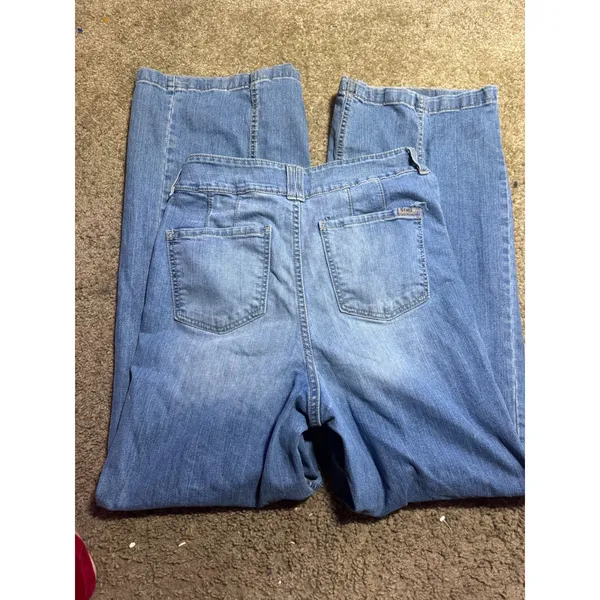Cruel Girl‎ Medium Wash Wide Leg High Rise Front Seam Denim Jeans Size 13/32 - Image 6
