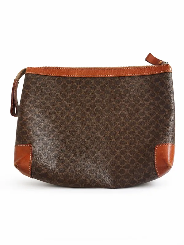 Celine Vintage Clutch Macadam Triomphe Coated Canvas Clutch Wristlet - Image 2