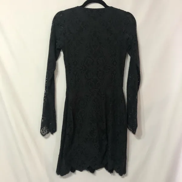 For Love & Lemons Black Lace Bodycon Ilusion Dress Womens XS Cocktail Mini - Image 11