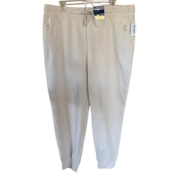 Old Navy Active Beige Joggers High Rise Dynamic Fleece XL NWT - Image 2
