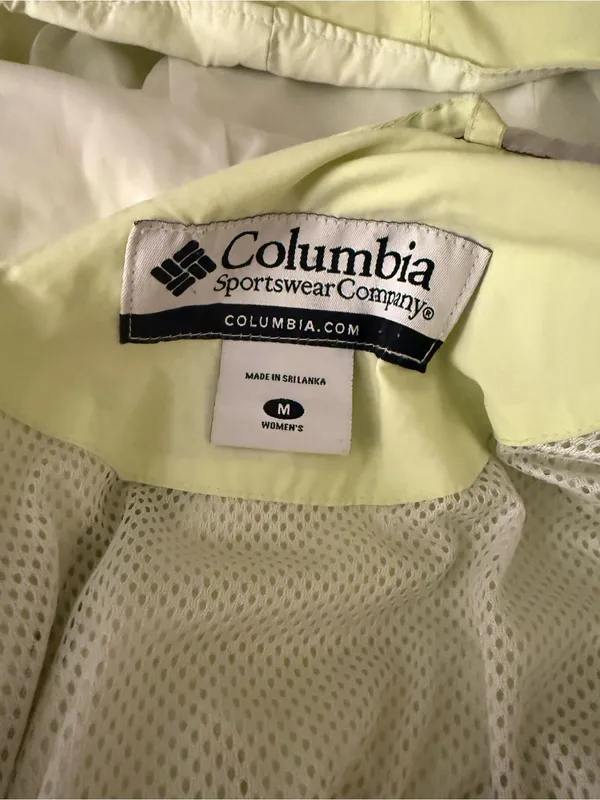 Columbia Windbreaker Jacket in Pale Yellow/Mint Green - Image 3