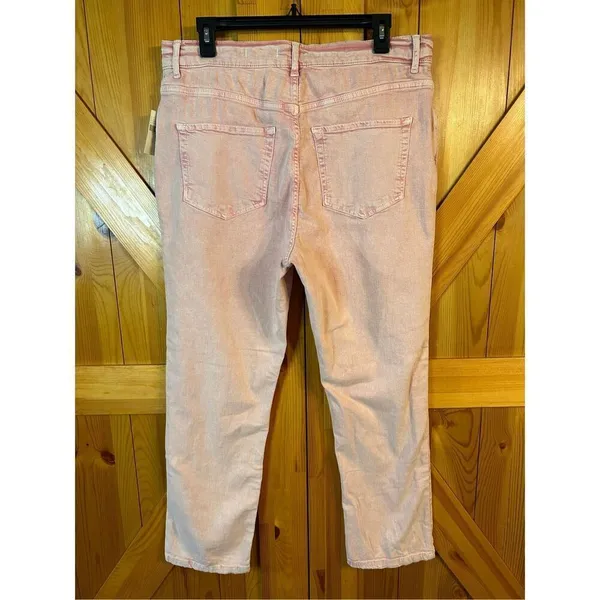 Pilcro and the Letterpress Ultra High-Rise Acid Wash Straight Jeans Pink/Rose 31 - Image 7