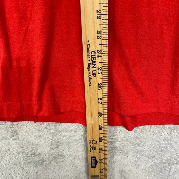 Vintage Fruit of the Loom Shirt‎ XL Red Christmas Santa Reindeer Applique USA - Image 4