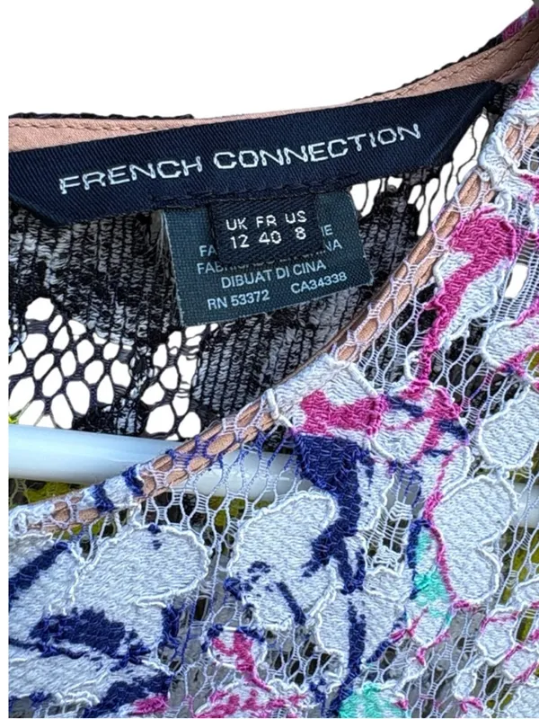 EUC French Connection Botanical Trip Lace Dress Size 8 - Image 3