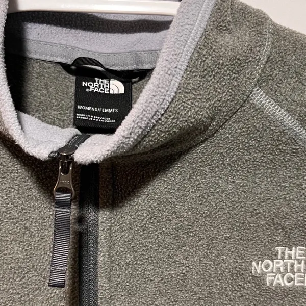 The North Face Womens Fleece 1/4 Zip Pullover Gray Long Sleeve Sweatshirt Size S - Image 2