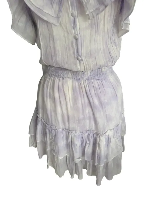 LOVESHACKFANCY Natasha Purple White Ombré Tie Dye Dress Size Medium - Image 9