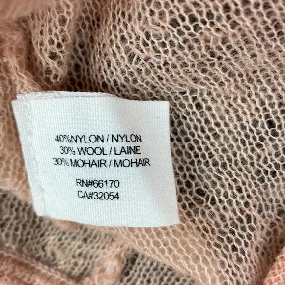 Anthropologie Pink Sheer Knit Long Sleeve Sweater By Guinevere M - Image 7
