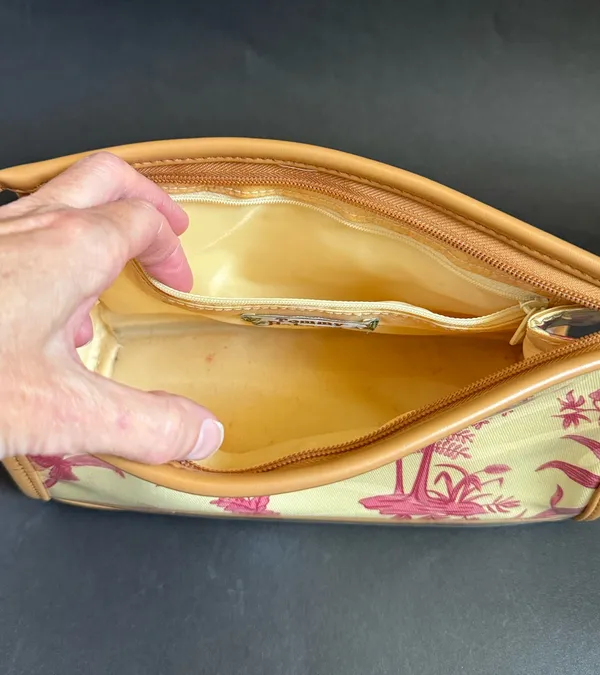 Tommy Bahama Yellow & Pink Tropical Print Cosmetic/Toiletry Bag - Image 3