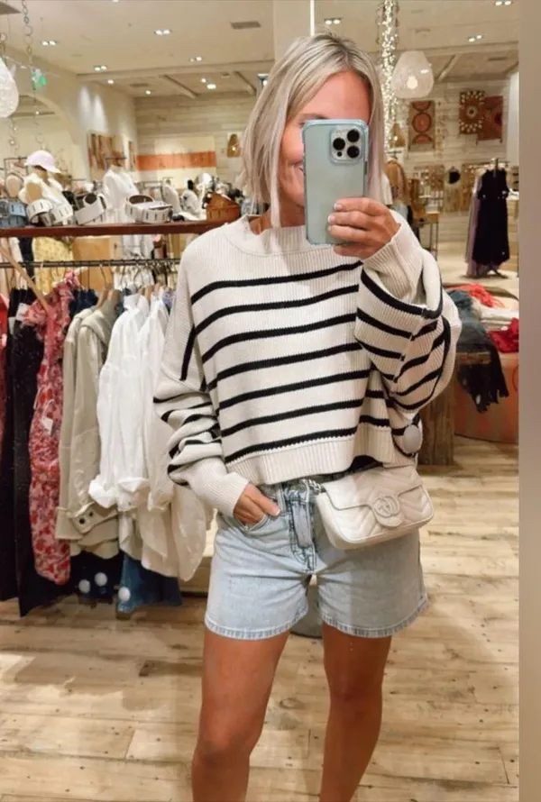 free people Easy Street Stripe Crop Pullover - Image 3