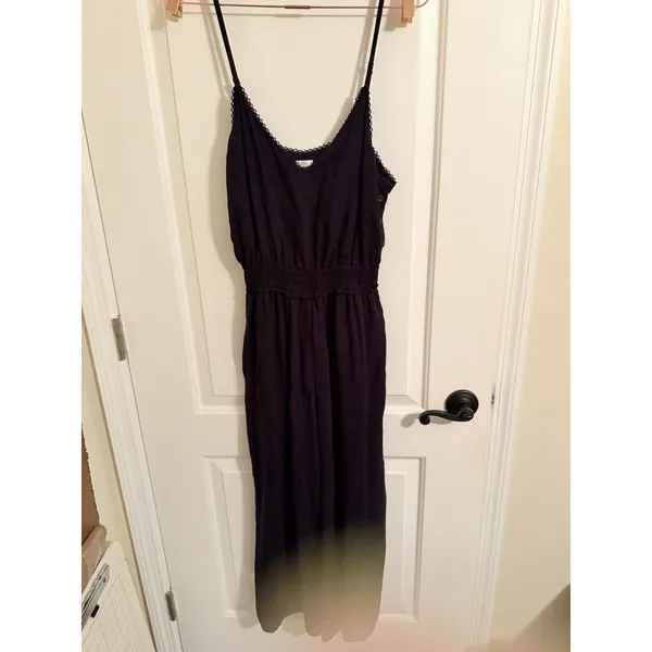 Wilfred Aritzia Irene Jumpsuit Size M Boho‎ Black Side Button Cinched Waist - Image 8