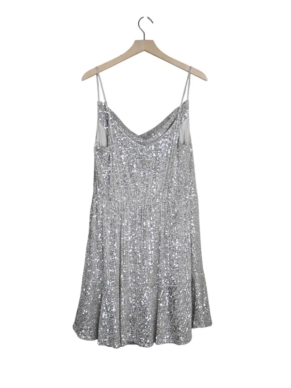 SO Women's XL Cowl Neck Spaghetti Strap House Party Sequin Dress NEW - Image 2
