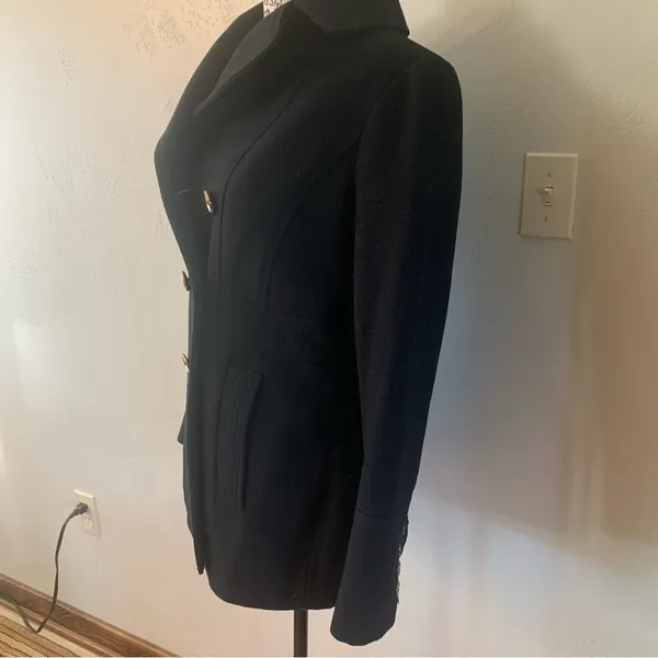 Micheal Kors Black Double-breasted Pea Coat Size 4 - Image 2