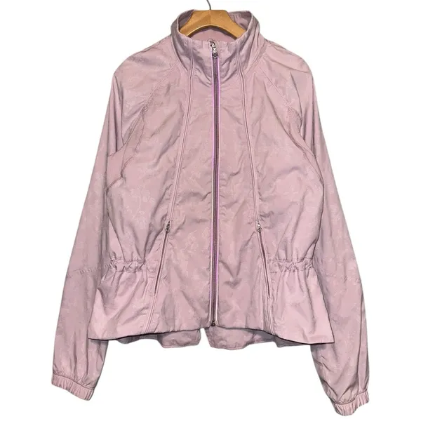 Lululemon Women’s Size 8 Rose Quartz Lavender Jacquard Travel to Track Jacket - Image 6