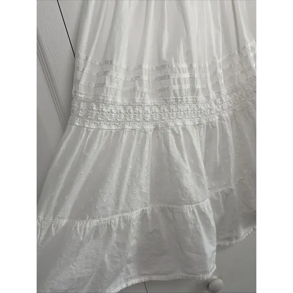 Speechless Swiss Dot Eyelet Tiered Sundress Womens Size S White Boho Cotton Y2K - Image 2