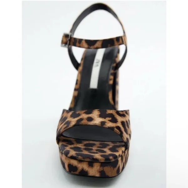 Zara Leopard Print Platform Block Heels - Size 42 (US 10) - Worn Once! ✨ - Image 4