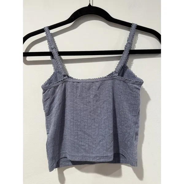 Edikted Crop Tank Top XS Cotton Stretch Y2K Babydoll Coquette Travel Concert - Image 2