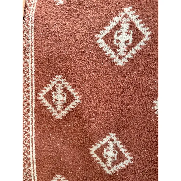 Miss Me Southwestern Boho Diamond Open Front Cardigan Sweater Medium Rust Orange - Image 5