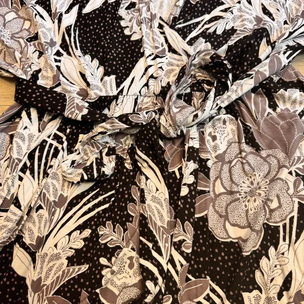 NWT Soma Kimono Wrap Short Sleeve‎ Dress Vintage Bouquet Black XXL 2XL - Image 4