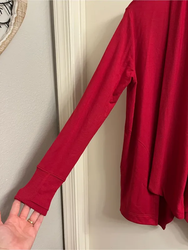 Athleta Pranayama Restore Wrap Cardigan Red Size XS - Image 6