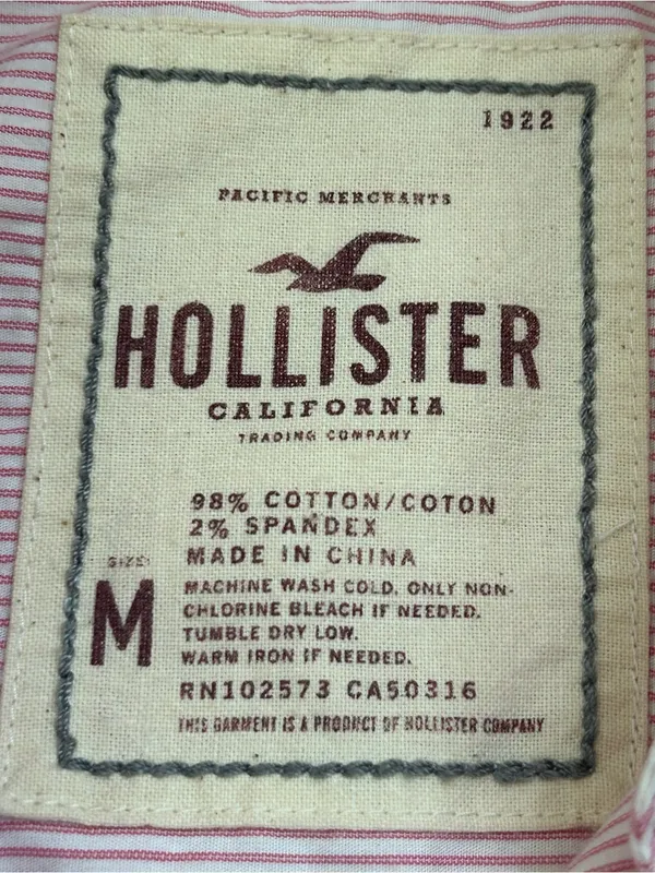 Y2K Hollister Striped Button Down Collared Shirt Preppy Size M - Image 2