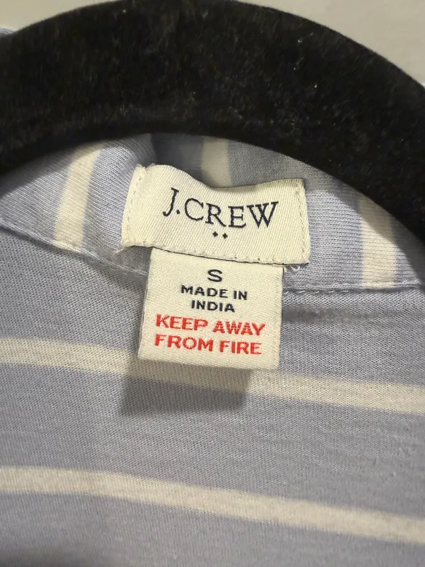 J. Crew Striped Button-Down Long Sleeve Pajama Top and Pants Set Blue and White - Image 4