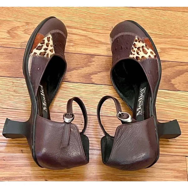 Medici Patchwork Leather Mary Jane Heels Ostrich Snakeskin Leopard Print Size 7 - Image 6